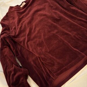 Burgundy Velvet Pajama Set